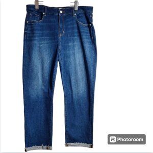 Loft The Girlfriend Mid-Rise Curvy Fit Blue Jeans Size 32/14